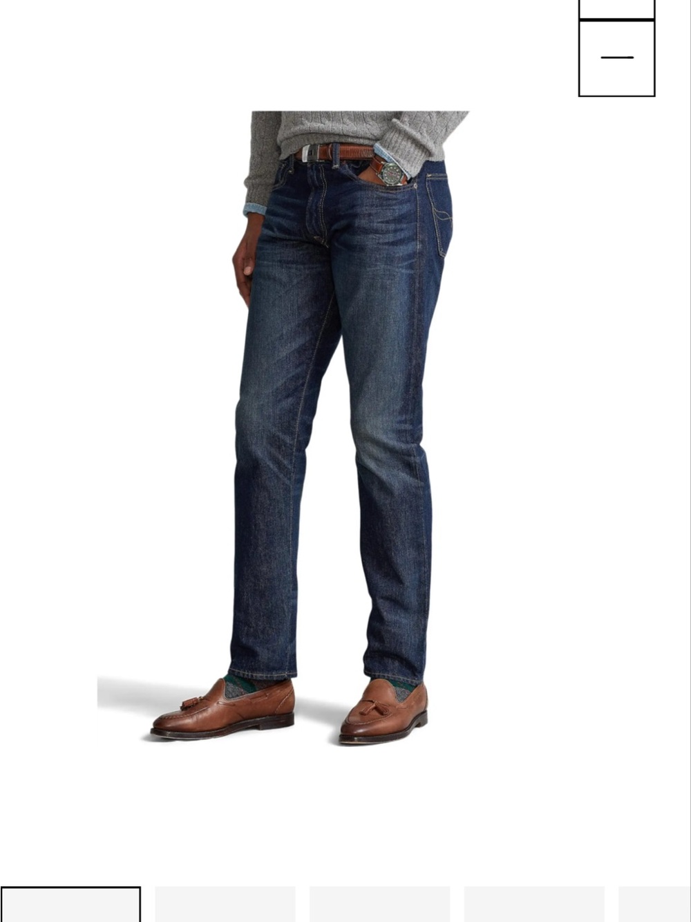 Polo Ralph Lauren Dark Blue Straight-Leg Stretch Jeans - 40/30
